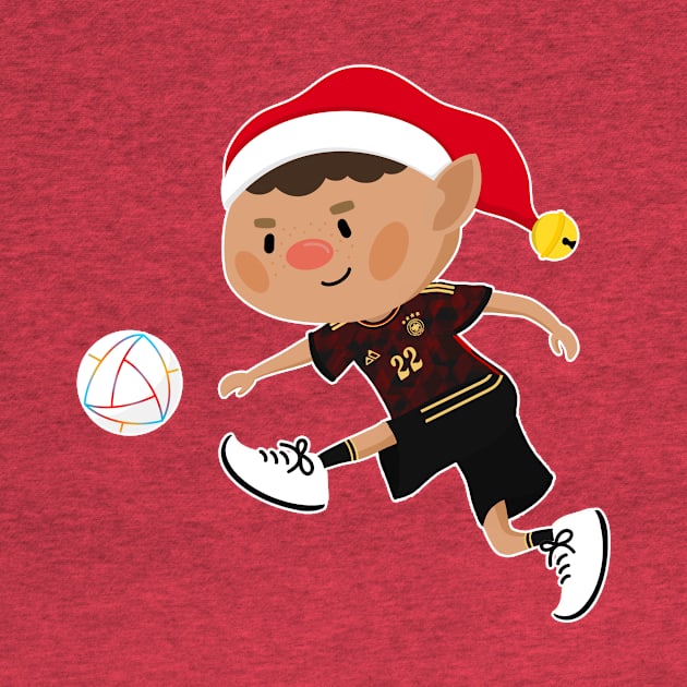 Germany football Christmas elf. Football World Cup soccer T-Shirt by abtchlr